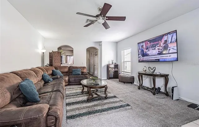 a living room with furniture