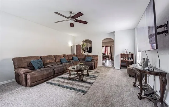 a living room with furniture