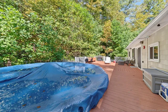 a view of a backyard with plants and a garden