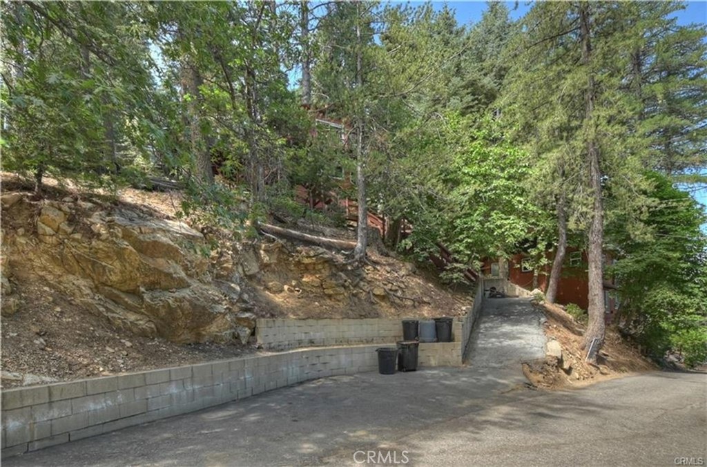 28393 Larchmont Lane Lake Arrowhead, CA 92352 - Photo 24 of 25 a backyard of a house with lots of green space