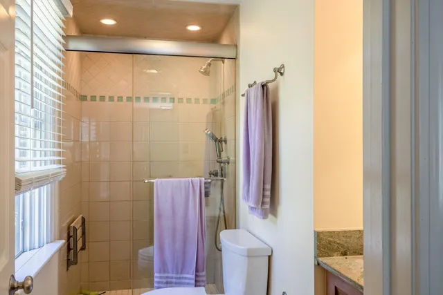 a bathroom with a shower