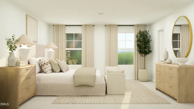 a bedroom with furniture and a window