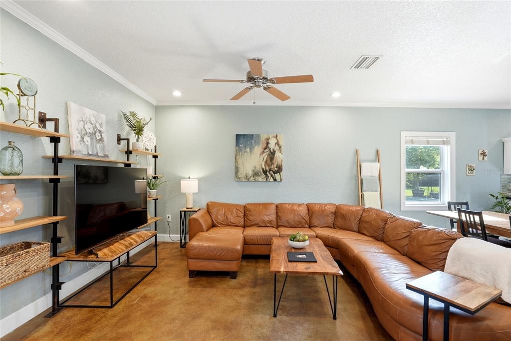 123 South Wiggins Road Plant City, FL 33566 - Photo 7 of 55 a living room with furniture ceiling fan and a window