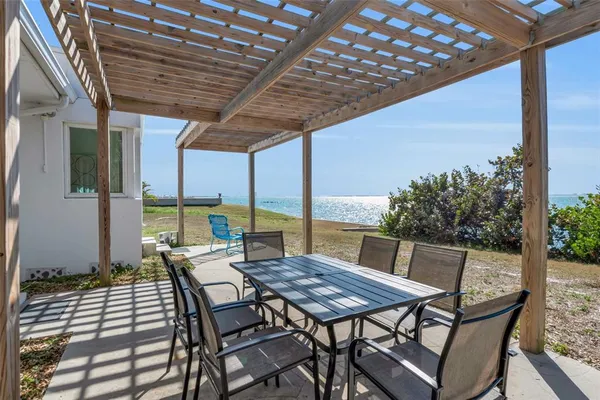 a view of an outdoor space with seating area