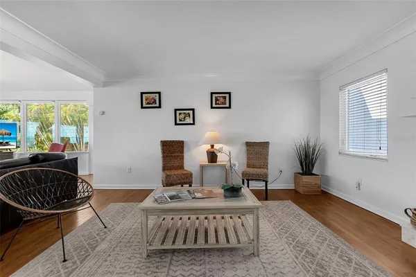 a living room with furniture