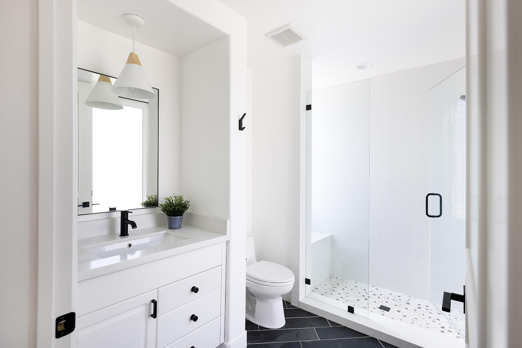 72355 Morningstar Road Rancho Mirage, CA 92270 - Photo 29 of 50 a bathroom with a granite countertop sink a toilet and shower