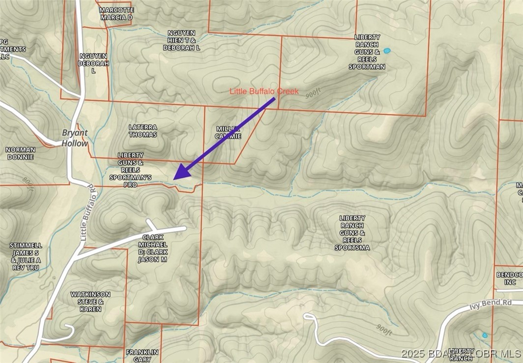 Tbd Little Buffalo Road Stover, MO 65078 - Photo 10 of 45 Topographical Map land has a Creek as well!