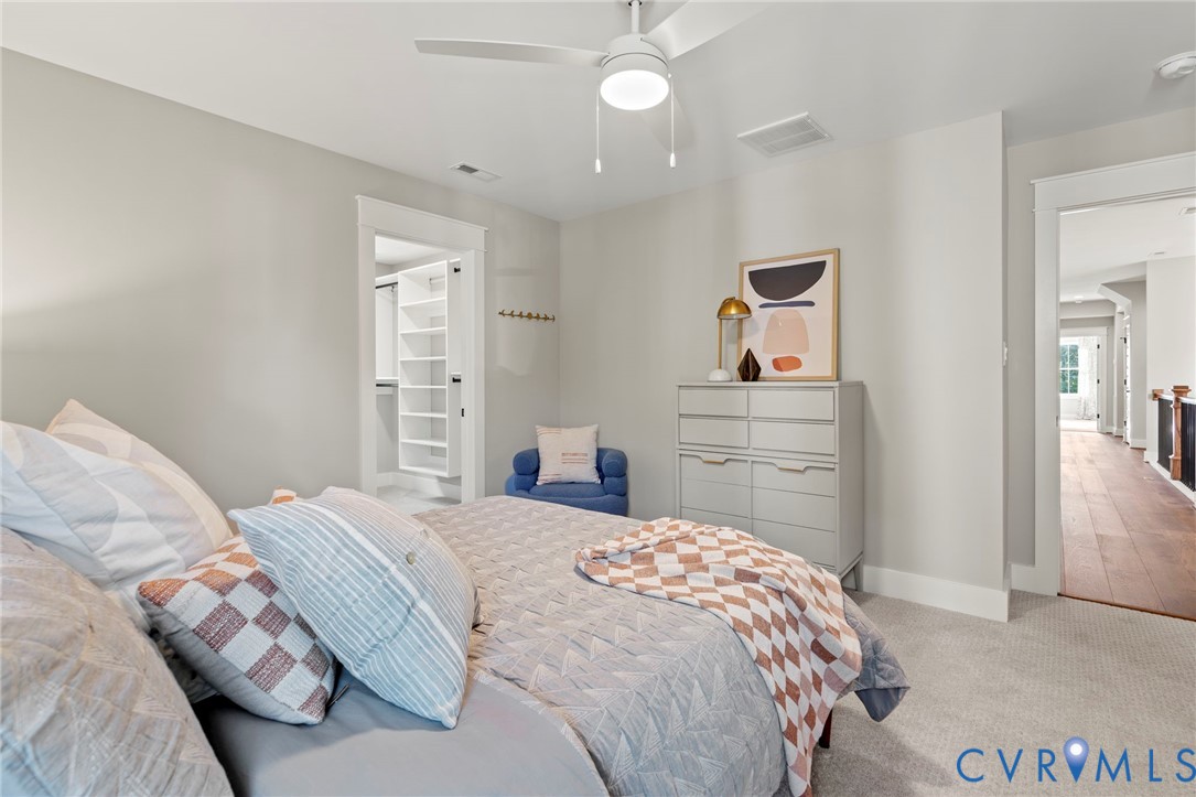 4764 Gooden Trail Quinton, VA 23141 - Photo 42 of 50 Bedroom with carpet flooring and ceiling fan