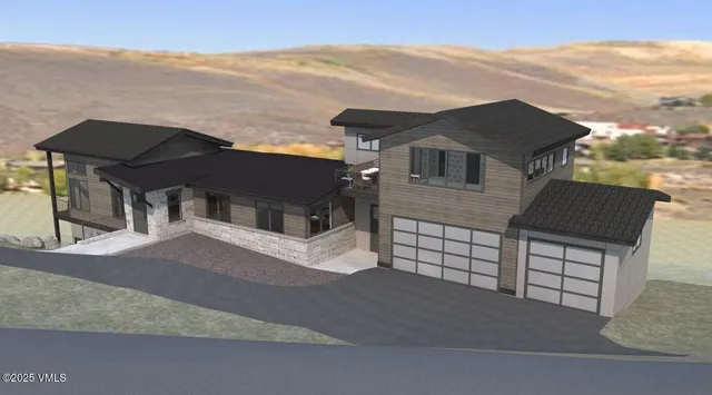 front view of a house with a street