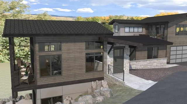 a kitchen with cabinets and refrigerator