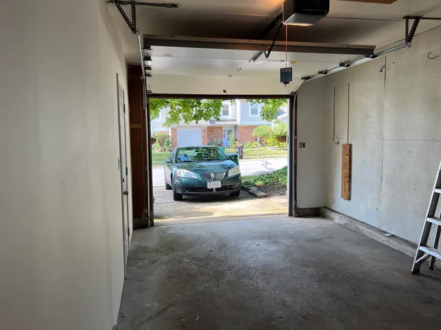 a view of a room with a big room