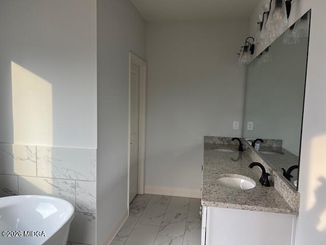 204 Trellis Walk Macon, GA 31220 - Photo 17 of 27 a bathroom with a granite countertop sink and a mirror