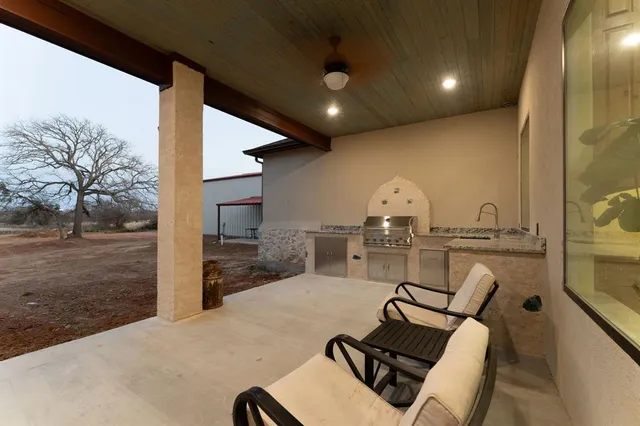 an aerial view of house with outdoor space