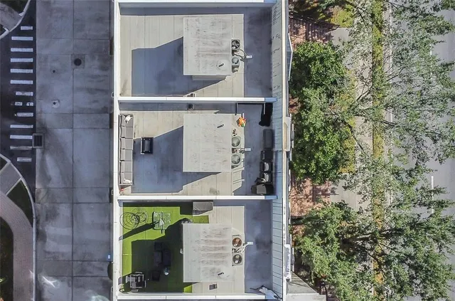 a view of a city that has tall buildings