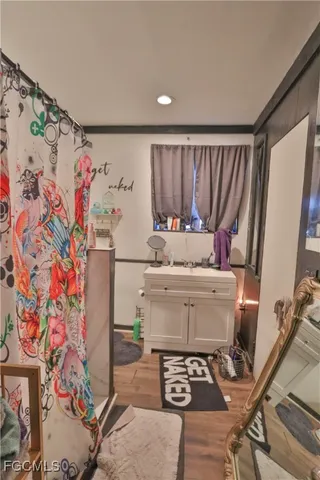 a bathroom with a shower