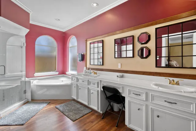 a bathroom with a sink and a bathtub