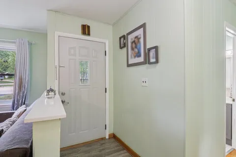 a bathroom with a sink and mirror