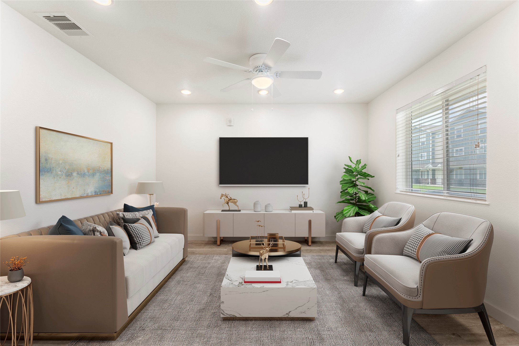 21155 Gosling Road, Unit 22AD Spring, TX 77388 - Photo 5 of 23 a living room with furniture and a flat screen tv