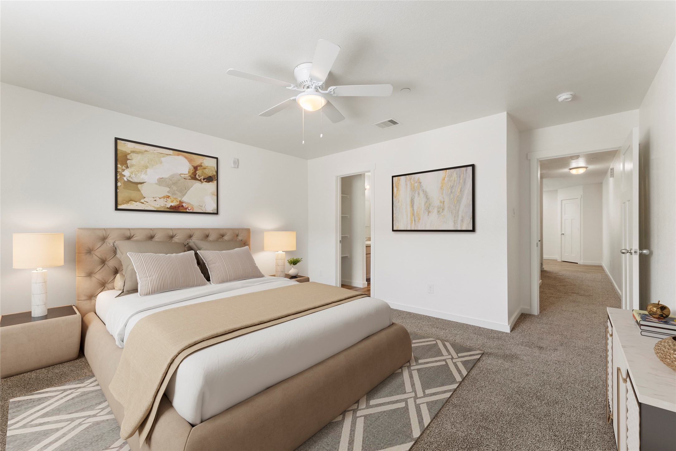 21155 Gosling Road, Unit 22AD Spring, TX 77388 - Photo 10 of 23 a bedroom with a bed and a painting on the wall