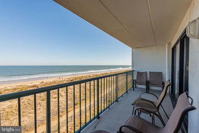a balcony with furniture