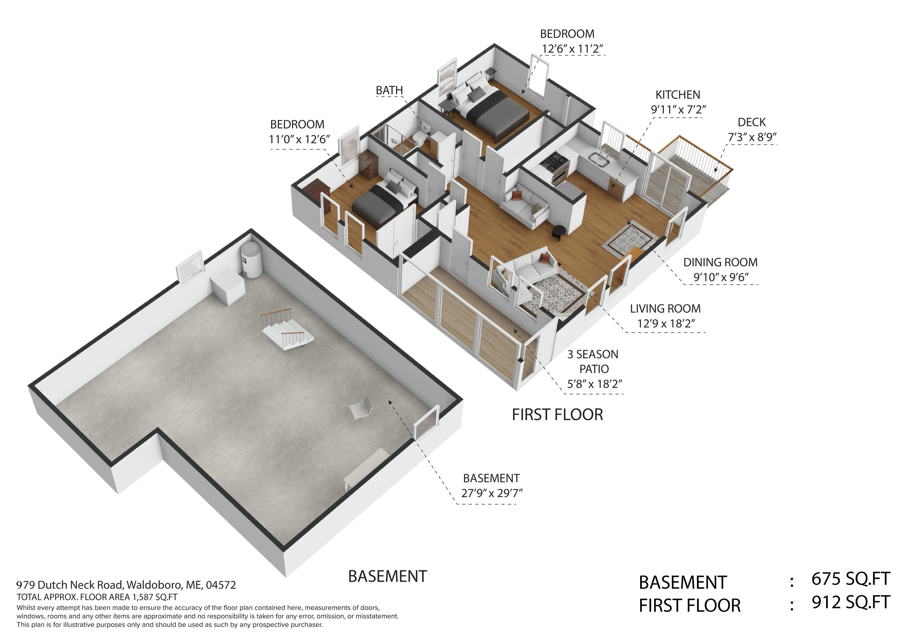 979 Dutch Neck Road Waldoboro, ME 04572 - Photo 47 of 47 floor plan 3D
