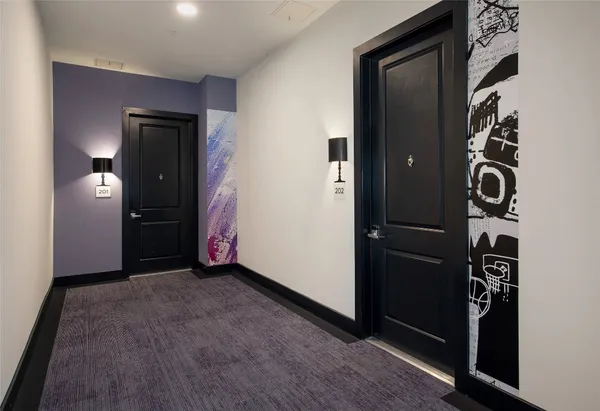 an empty room with closet