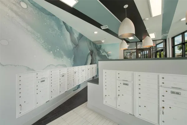a view of a hallway with entryway