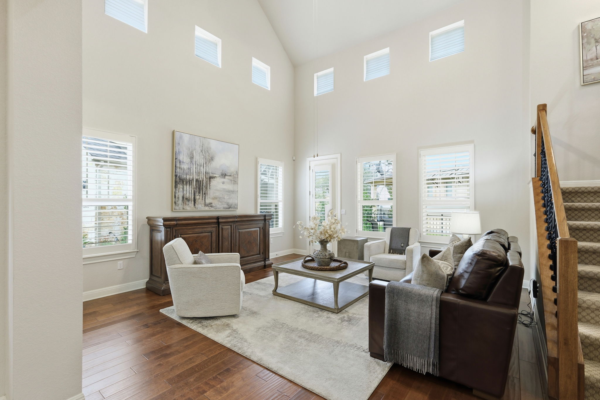 2608 Barbera Pass, Unit 90 Austin, TX 78748 - Photo 6 of 37 Another view of living room. Fireplace hookup is on the wall below the large painting.