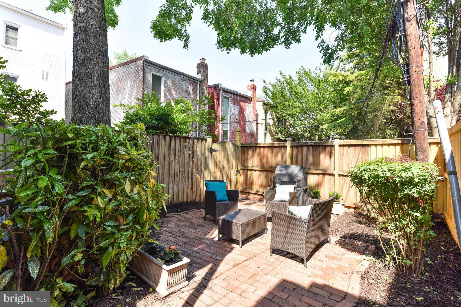 308 11th Street Southeast Washington, DC 20003 - Photo 11 of 30 a view of a patio with table and chairs potted plants and large tree