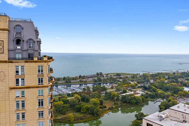 a view of a city with tall buildings