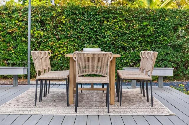 a outdoor space with furniture