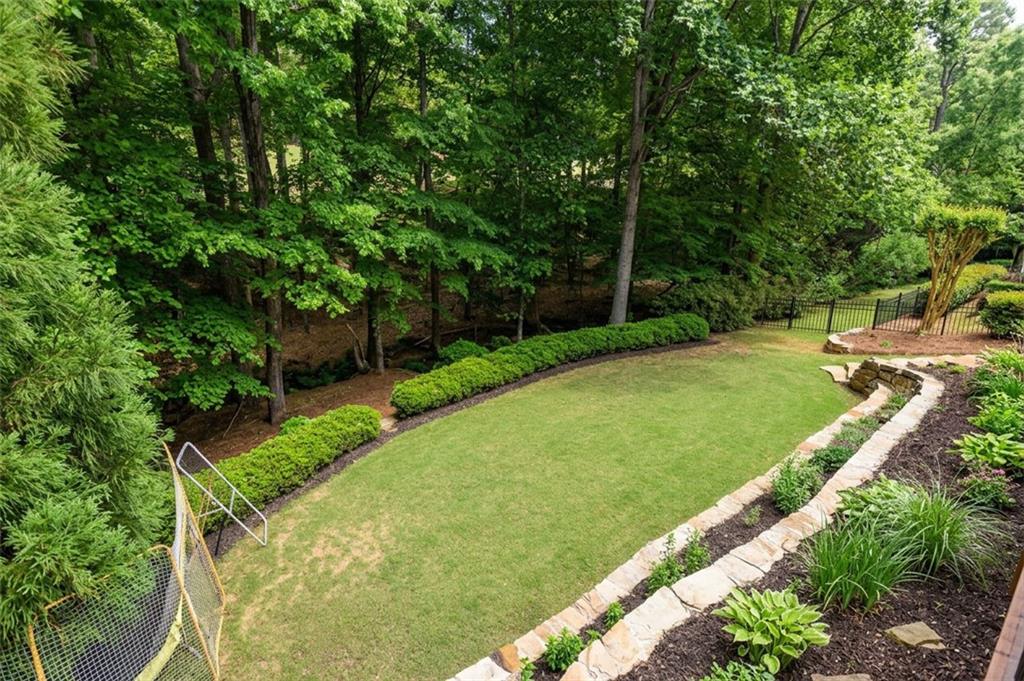 14375 Morning Mountain Way Milton, GA 30004 - Photo 53 of 53 a view of a backyard with potted plants and large trees