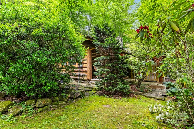 a backyard of a house with lots of green space