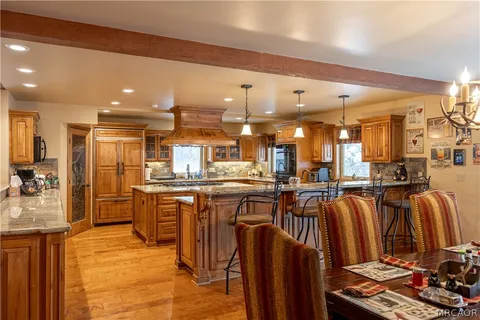 a kitchen with lots of counter top space