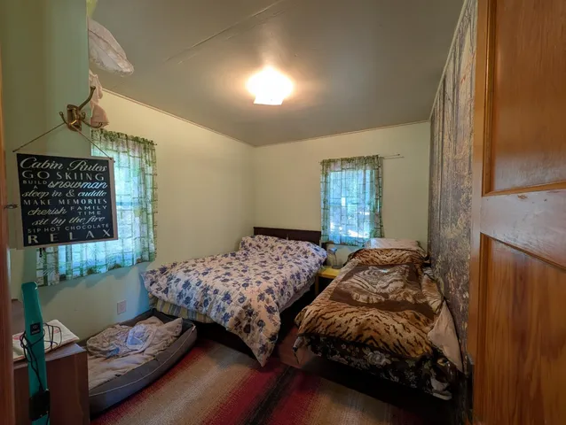 a view of a wooden door