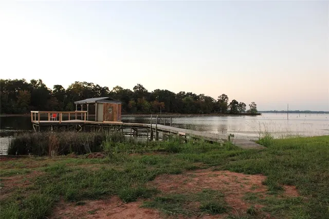 a view of a lake with outdoor space