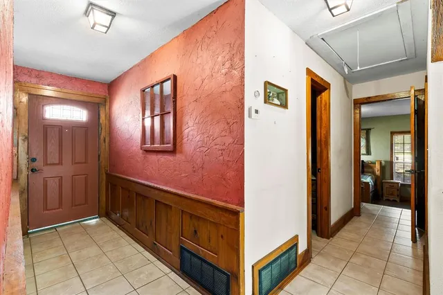 a view of elevator with hallway