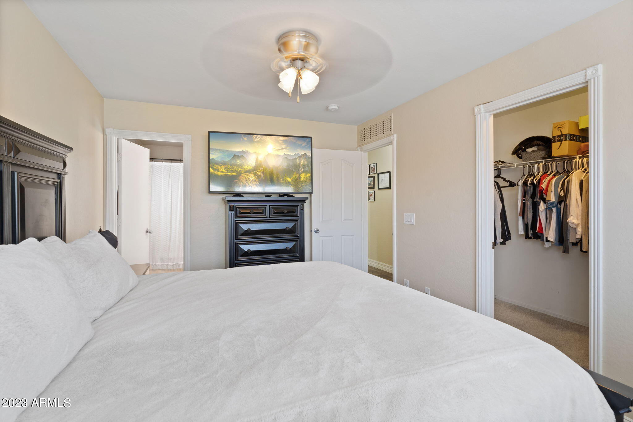 12537 West Bloomfield Road El Mirage, AZ 85335 - Photo 12 of 24 a bedroom with a bed and a flat screen tv