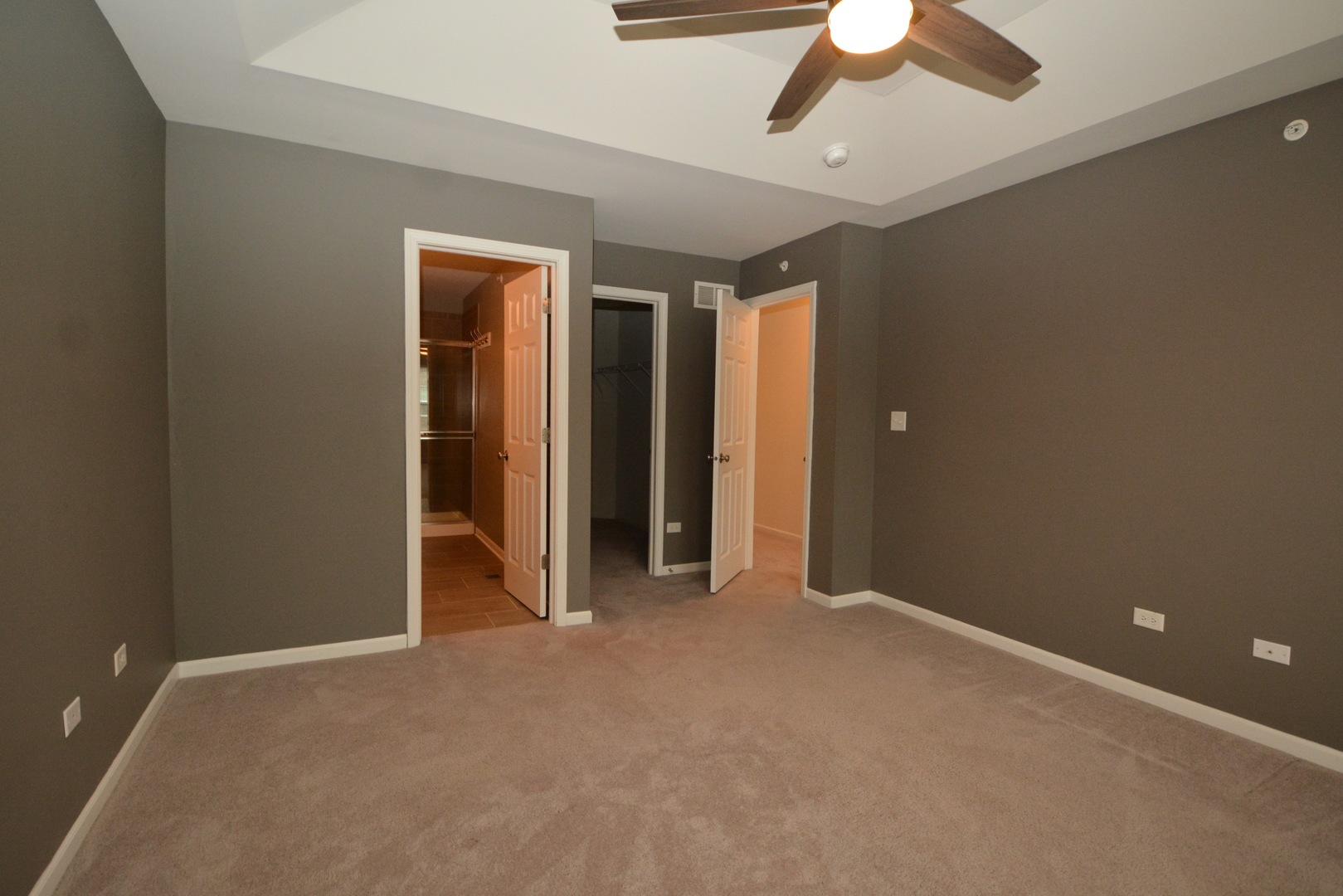 2953 Madison Drive, Unit 2953 Naperville, IL 60564 - Photo 7 of 18 an empty room with closet and a chandelier fan