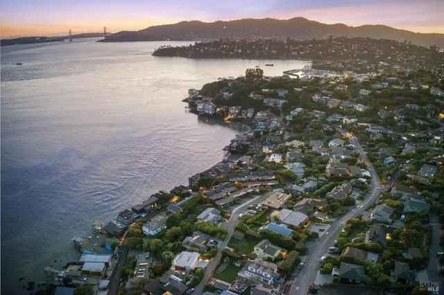 a view of city and mountain