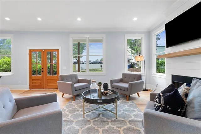 a kitchen with a table and chairs in it
