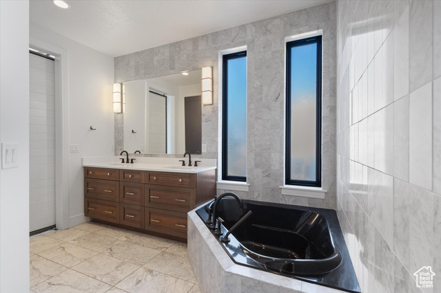 1158 South 980 West Mapleton, UT 84664 - Photo 9 of 15 Bathroom featuring double vanity, and bath