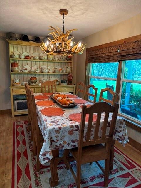 503 Bear Road Lake Placid, FL 33852 - Photo 14 of 29 a view of a dining room with furniture a chandelier and wooden floor