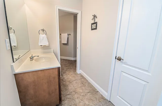 a view of a park with large trees