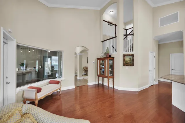 an aerial view of a house