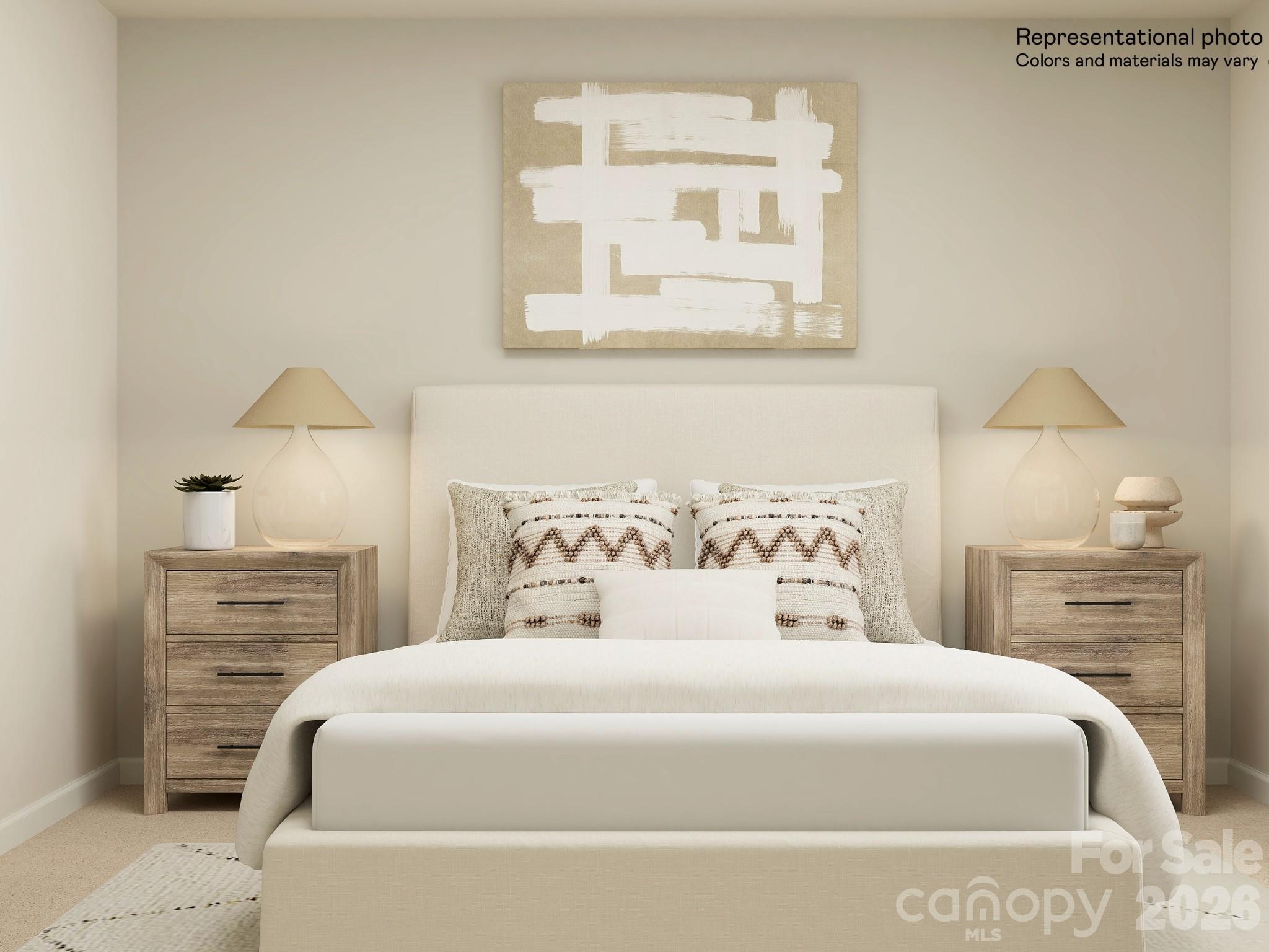 7032 Juneberry Way Maiden, NC 28650 - Photo 7 of 25 a bedroom with a bed and a lamp on dresser