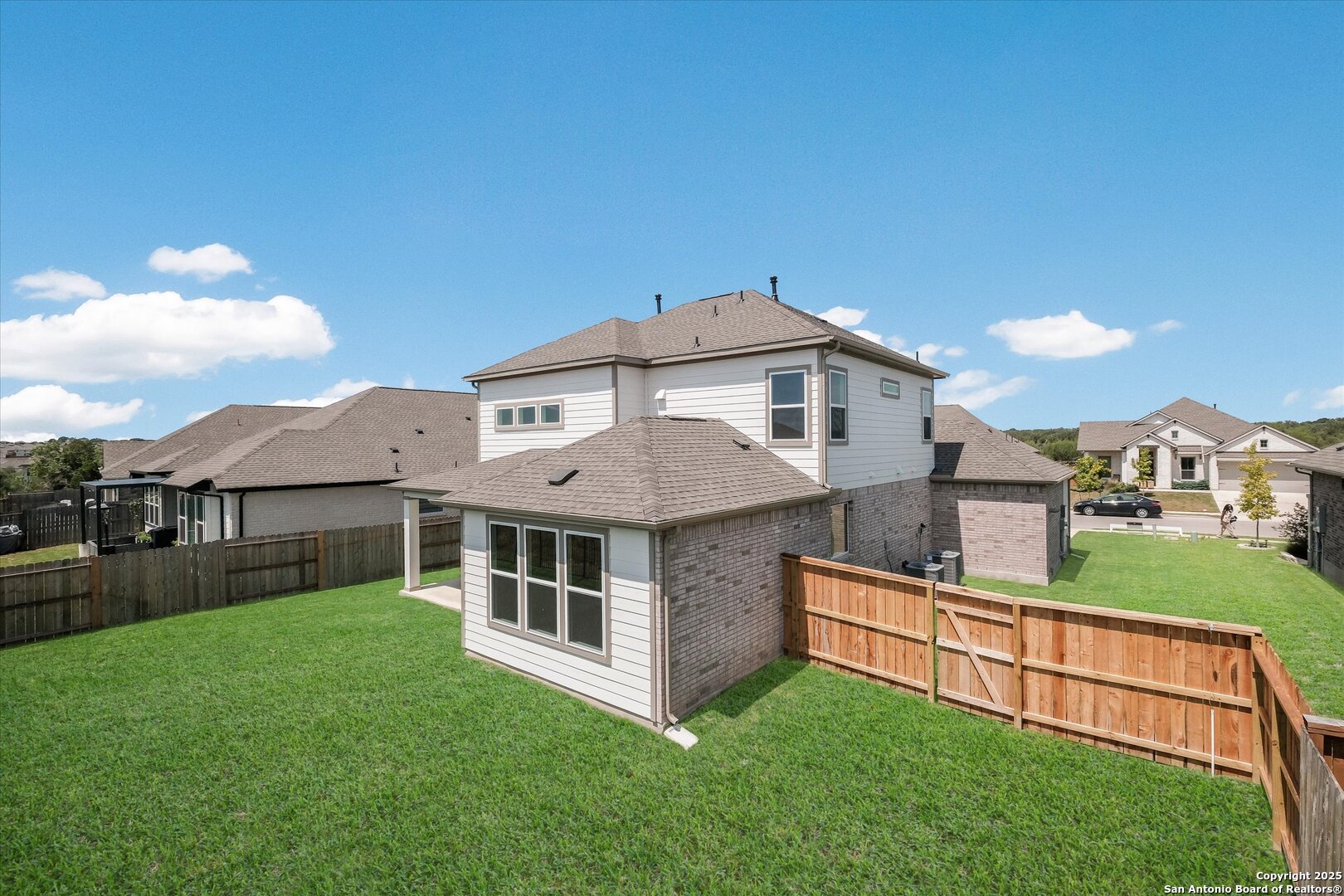 444 Foxbrook Way Cibolo, TX 78108 - Photo 11 of 17 a aerial view of a house with a yard and sitting area