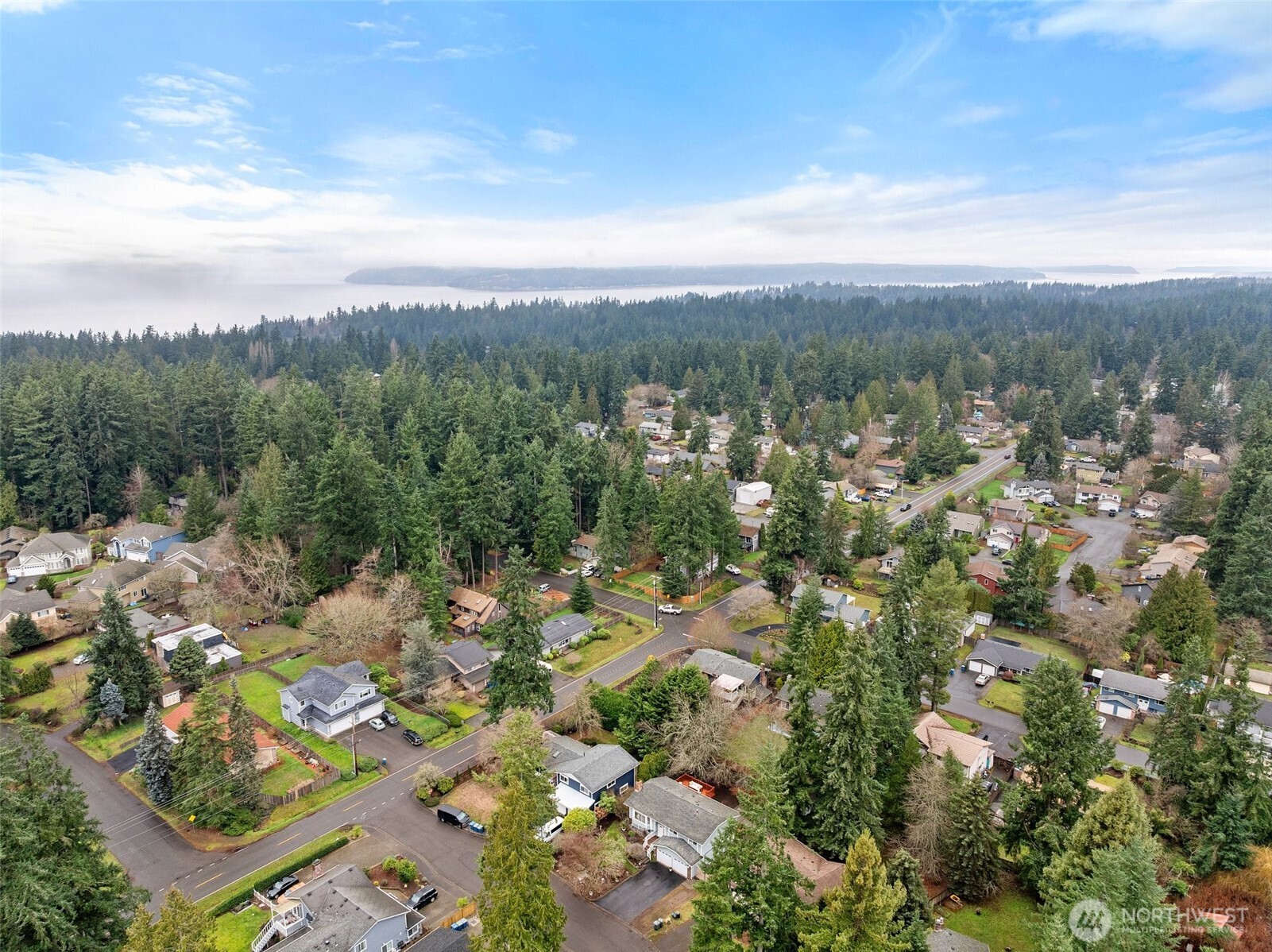 5527 153rd Street Southwest Edmonds, WA 98026 - Photo 39 of 40 an aerial view of a city with lots of residential buildings