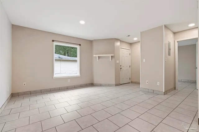 a view of a electric appliances and cabinets