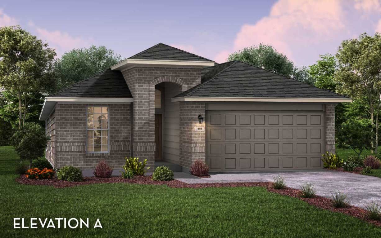 265 Rubber Tree Way Buda, TX 78610 - Photo 1 of 11 a front view of a house with a garden